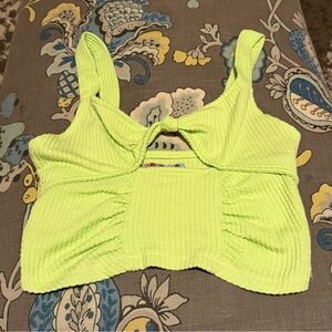 Urban Outfitters Neon Green Ribbed Crop Top